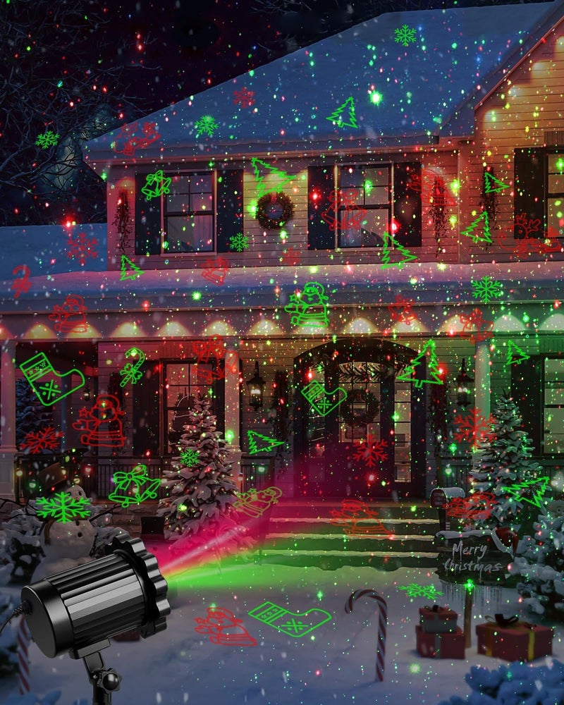 EH.DT Brighter Christmas Projector Lights Outdoor, Laser Light Projector with Remote, 8 Patterns Light Show Holiday Projector, Waterproof Christmas Decorations for Outside, Garden, Party, Home Decor - Image 3